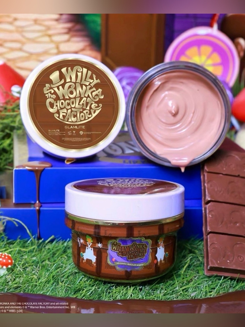 Wonka x Glamlite Body Butter chocolate scented Brand New